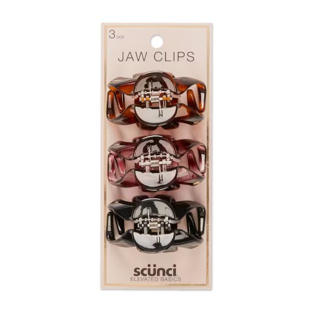 scunci Basics Jaw Clips - Neutral - 3pk | Target