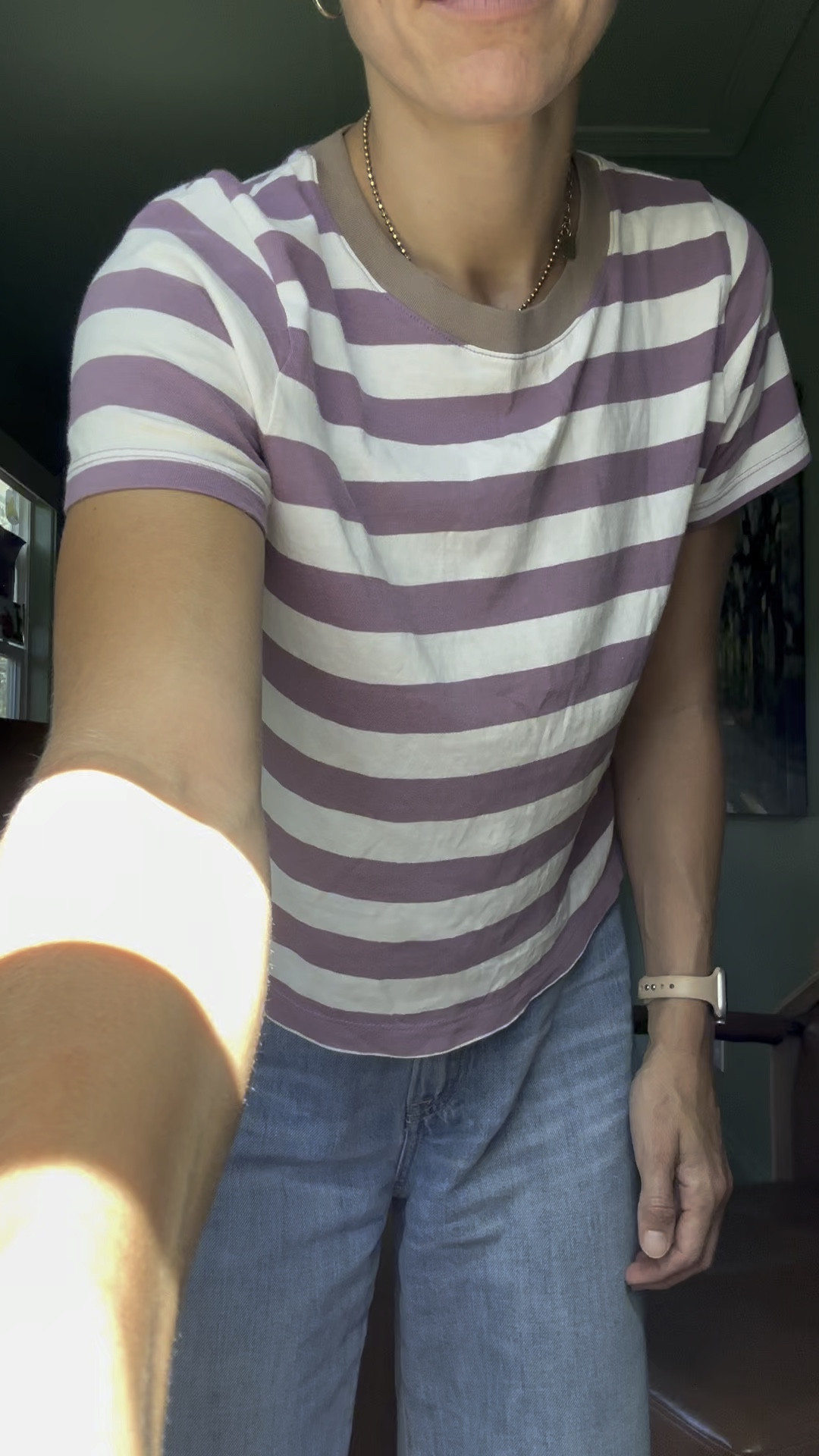 This is the Madewell cropped shirt that I absolutely love, got this new color for fall. I wear these tucked into my jeans (fit TTS) with Amazon gold hoops

#LTKSeasonal #LTKstyletip