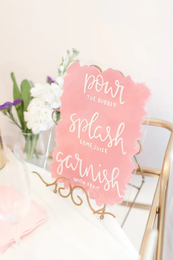 Mimosa bar sign / Acrylic bar sign / Mimosa bar decor / Wedding bar sign / Painted acrylic sign | Etsy (US)