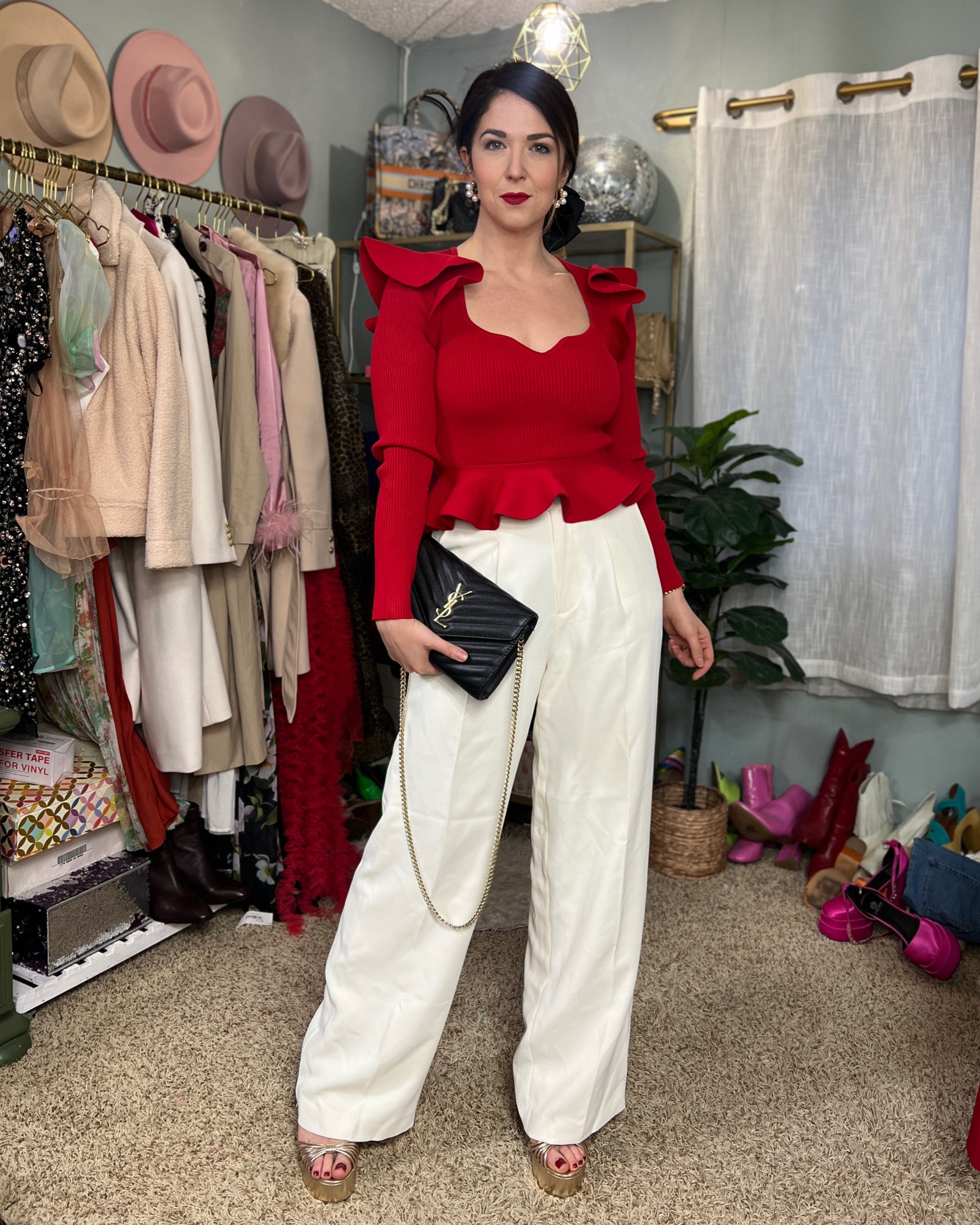 Vibrant red knits during the holidays…yes please! I love the ruffle accents on this express knit top…it really brings the drama! 

#LTKunder100 #LTKstyletip #LTKHoliday