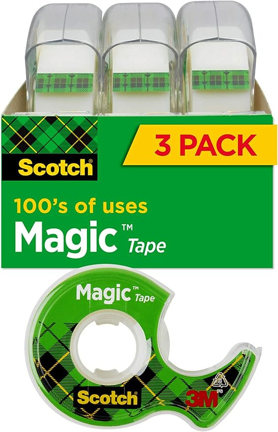 Scotch Magic Tape, 3 Rolls, Numerous Applications, Invisible, Engineered for Repairing, 3/4 x 300... | Amazon (US)