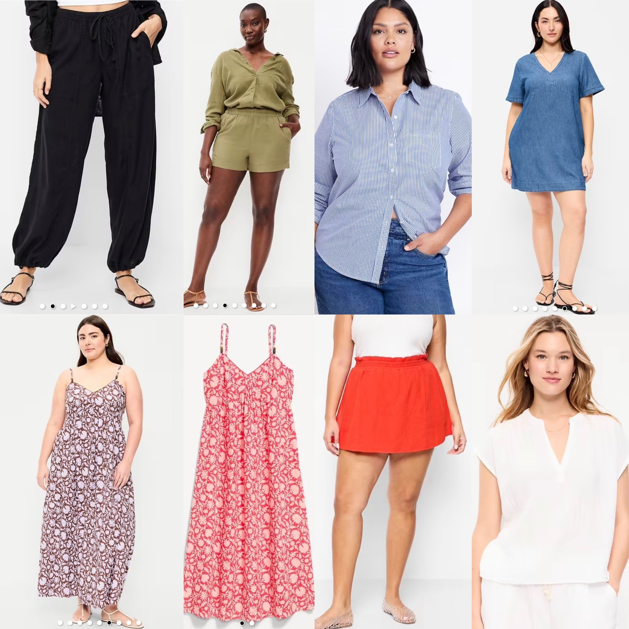 Old Navy order! Everything is on sale this weekend! Large gauze joggers. XL linen shorts. XL button down top. Large dresses. Large long skort. Large gauze top  

#LTKMidsize #LTKOver40 #LTKSaleAlert