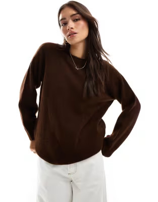 ASOS DESIGN fluffy oversized jumper in chocolate brown | ASOS | ASOS (Global)