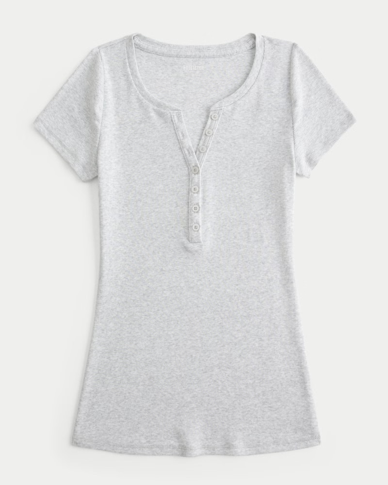Women's Short-Sleeve Henley from Hollister | Hollister (US)