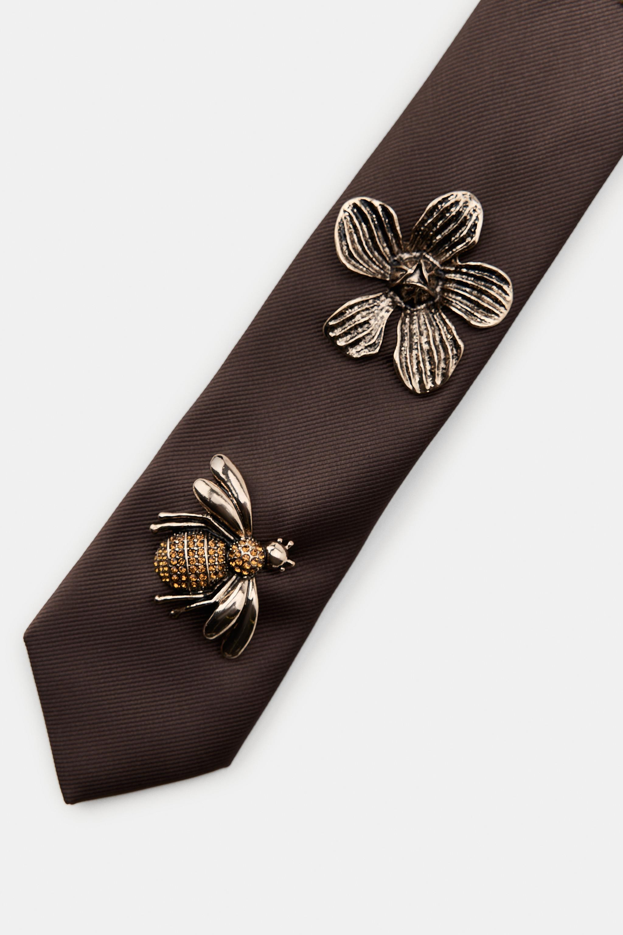 PLAIN TIE BUTTERFLY FLOWER BROOCHES | Zara US