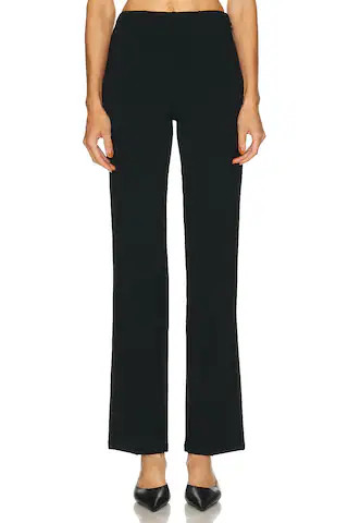 SKIMS The Essential High Waist Long Straight Leg Pant in Black | FWRD 
