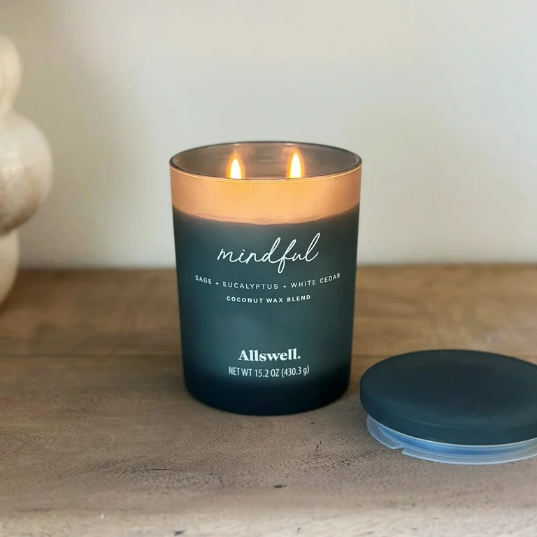 Allswell Mindful (Cashmere + Cedarwood + Musk) Scented 2-Wick 15oz Spa Jar Candle - Walmart.com | Walmart (US)