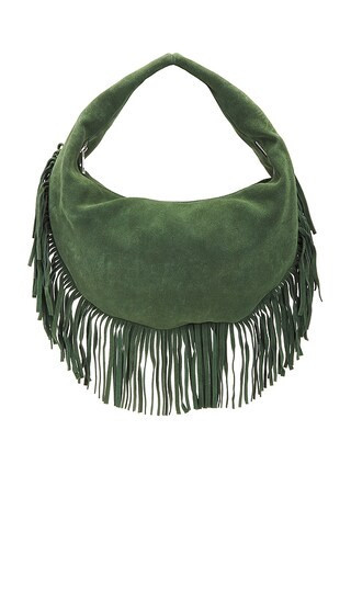 Understated Leather Fringed Hobo Bag in Green. | Revolve Clothing (Global)