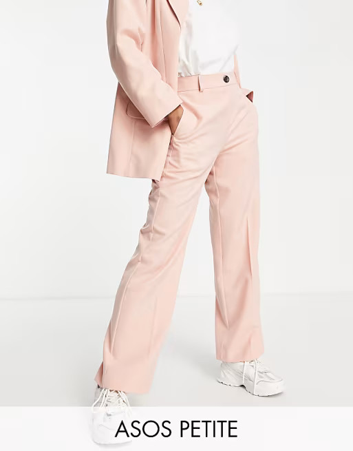 ASOS DESIGN Petite mix & match suit trousers in blush | ASOS (Global)
