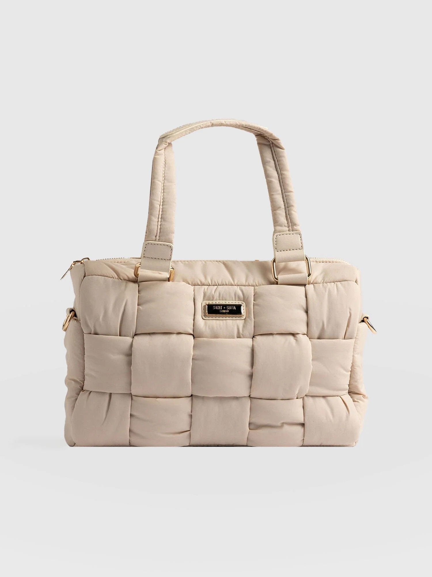 Woven Duffle Bag - Cream | Saint + Sofia