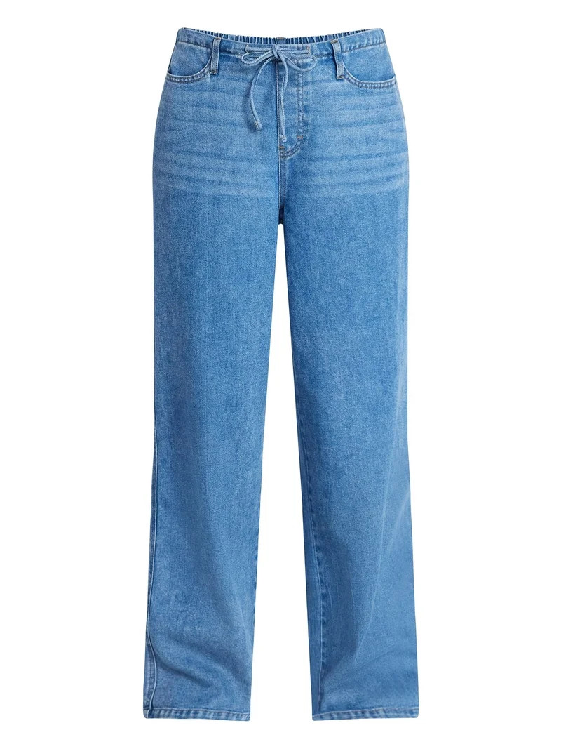 No Boundaries Mini Waist Wide Leg Pants, 31" Inseam, Women's XXS-XXL | Walmart (US)
