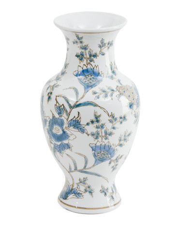 14in Floral Chinoiserie Ceramic Vase | TJ Maxx