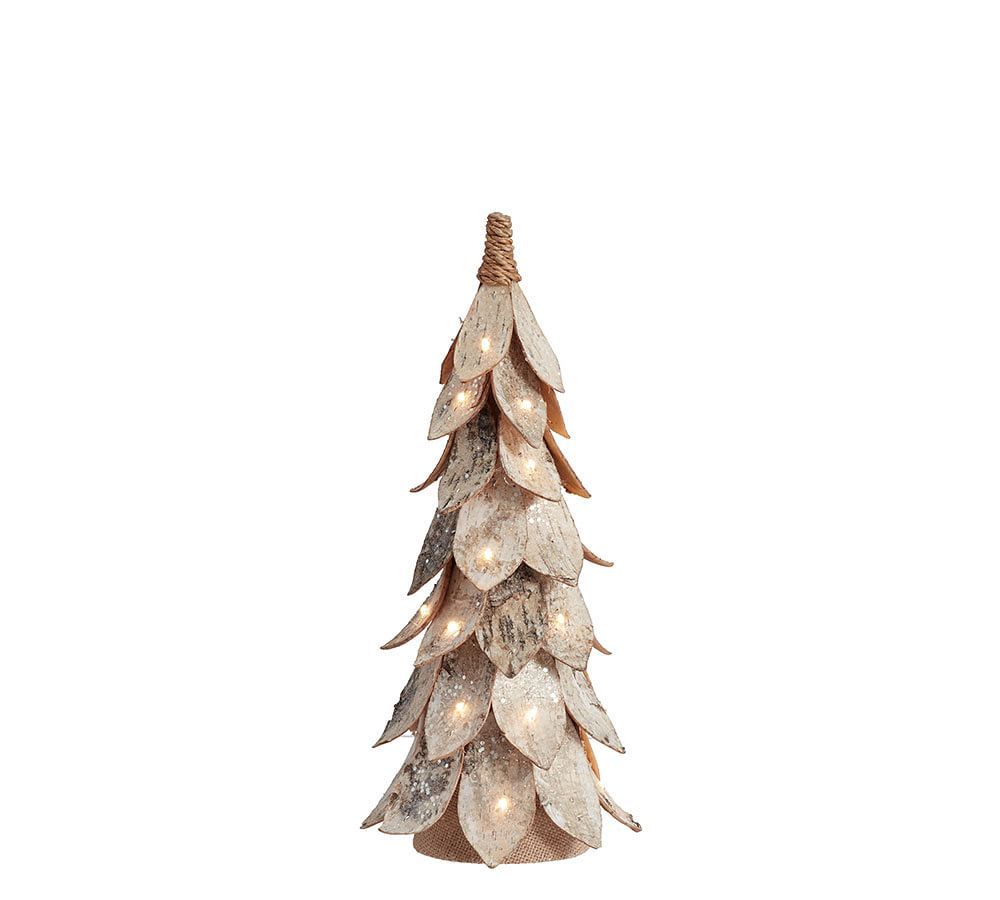 Pre-Lit Birch Tree, Natural Glitter, Small, 16"H | Pottery Barn (US)