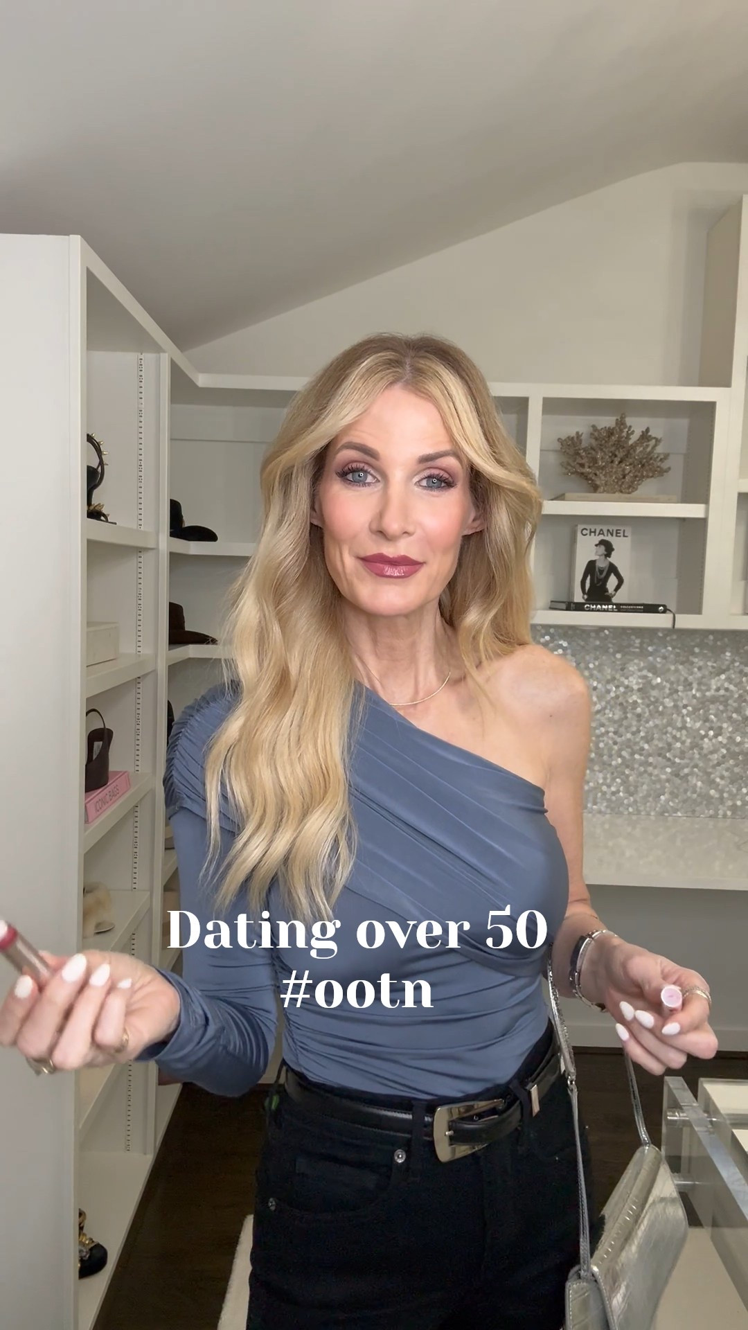 Dating over 50 OOTN ✨

There’s nothing I love more than putting together a look that makes you feel confident, feminine, and a little bit powerful.

I wore a one-shoulder top from Revolve (on sale right now for under $100 🙌🏼). The slate blue color is stunning — such a beautiful, elevated going-out shade.

I paired it with my leg-lengthening black flares from Veronica Beard that literally make your legs look miles long. Such a chic, flattering night-out combo.

Both pieces run true to size — I’m wearing an XS in the top and a 24 in the denim.



#LTKgrwm #LTKootd #LTKOver40