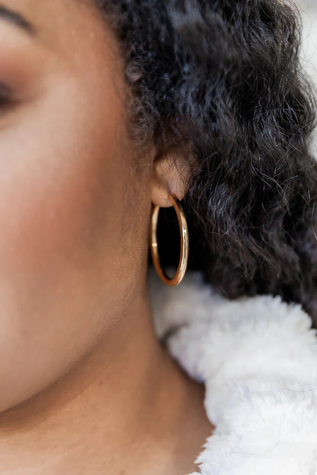 Hear You Out Gold Medium Hoops | Pink Lily