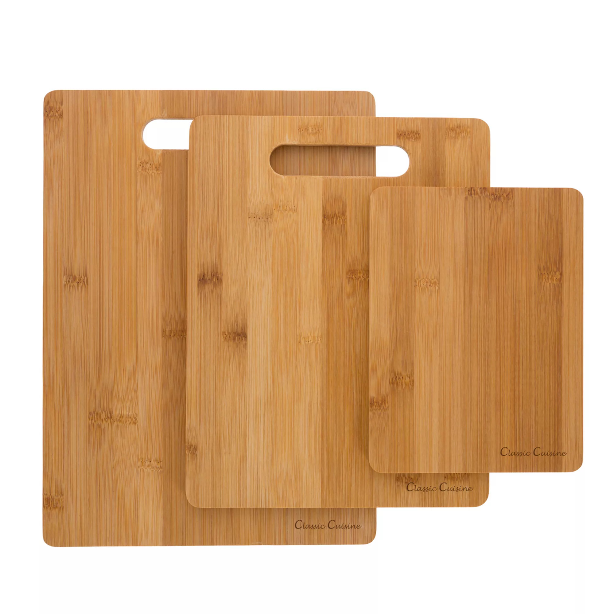 Classic Cuisine 3-Piece Bamboo Cutting Board Set | Kohl's