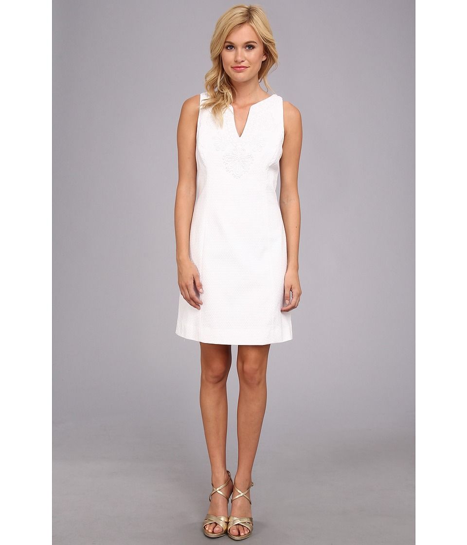 Lilly Pulitzer Gabby Shift Dress (Resort White) Women's Dress | Zappos