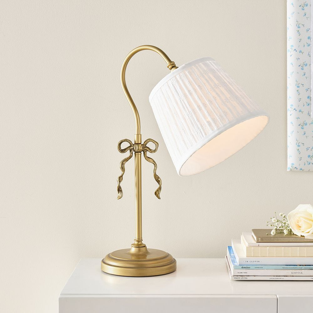 LoveShackFancy Eyelet Bow Task Lamp (20") | Pottery Barn Teen