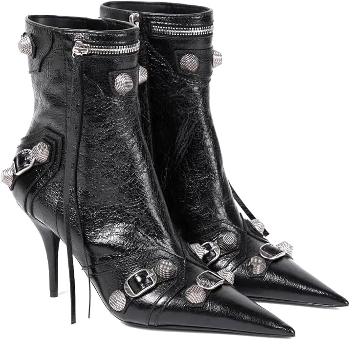 VOMIRA Knee High Boots Sexy Pointed Toe Rivets Tassels Stilettos High Heels Fashion Party Dressy ... | Amazon (US)