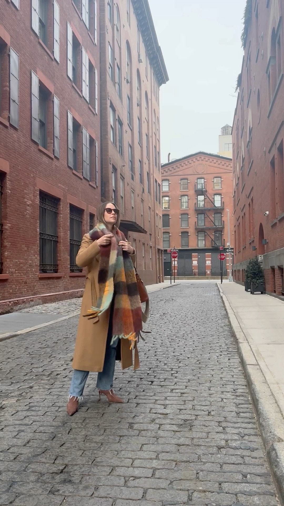 The coat I am wearing is Mackage but from several years back! Included simular options. The boots run TTS and are so comfortable! Highly recommend. Denim runs TTS as does sweater (in a medium). 