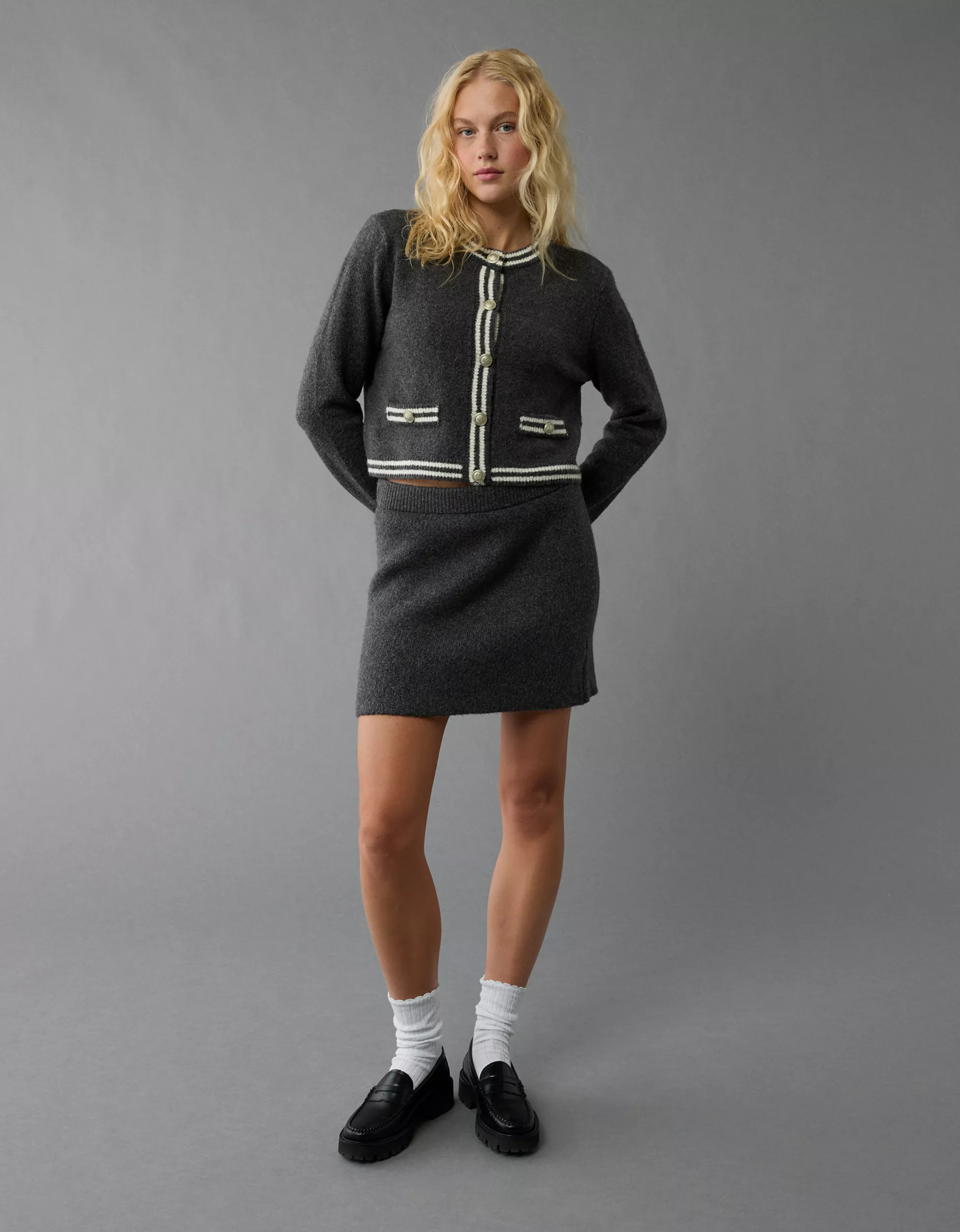 AE Whoa So Soft Crew Neck Lady Cardigan | American Eagle Outfitters (US & CA)