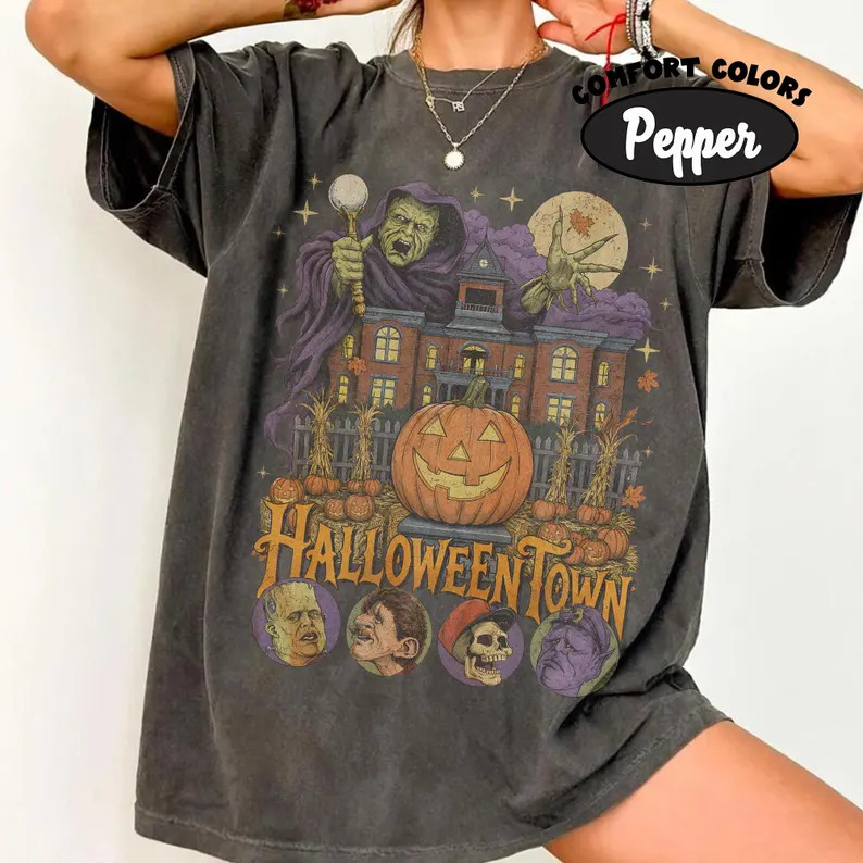 Vintage Halloweentown Shirt, Retro 90s Halloween Movie Tee, Spooky Pumpkin Shirt, Witch Costume S... | Etsy (Global)