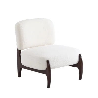 Modern Beige Chair With Solid Wood And Boucle Fabric - 25.5", Adds Luxury Comfort Based Seating Beige, For Style | Wayfair North America