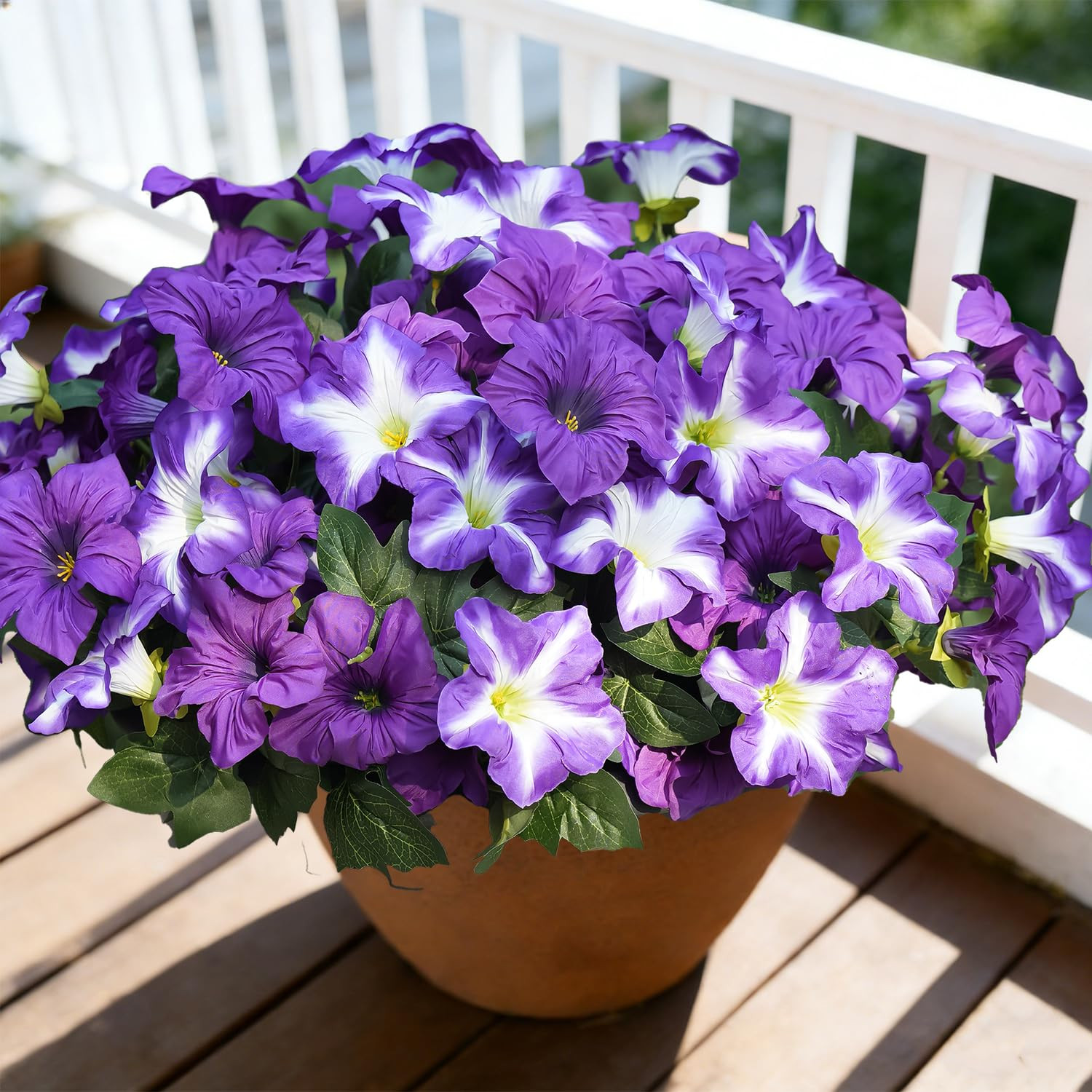 FULLMUSIC Spring Artificial Flowers for Outdoors, UV Resistant Fake Morning Glory, Look Real Faux... | Amazon (US)