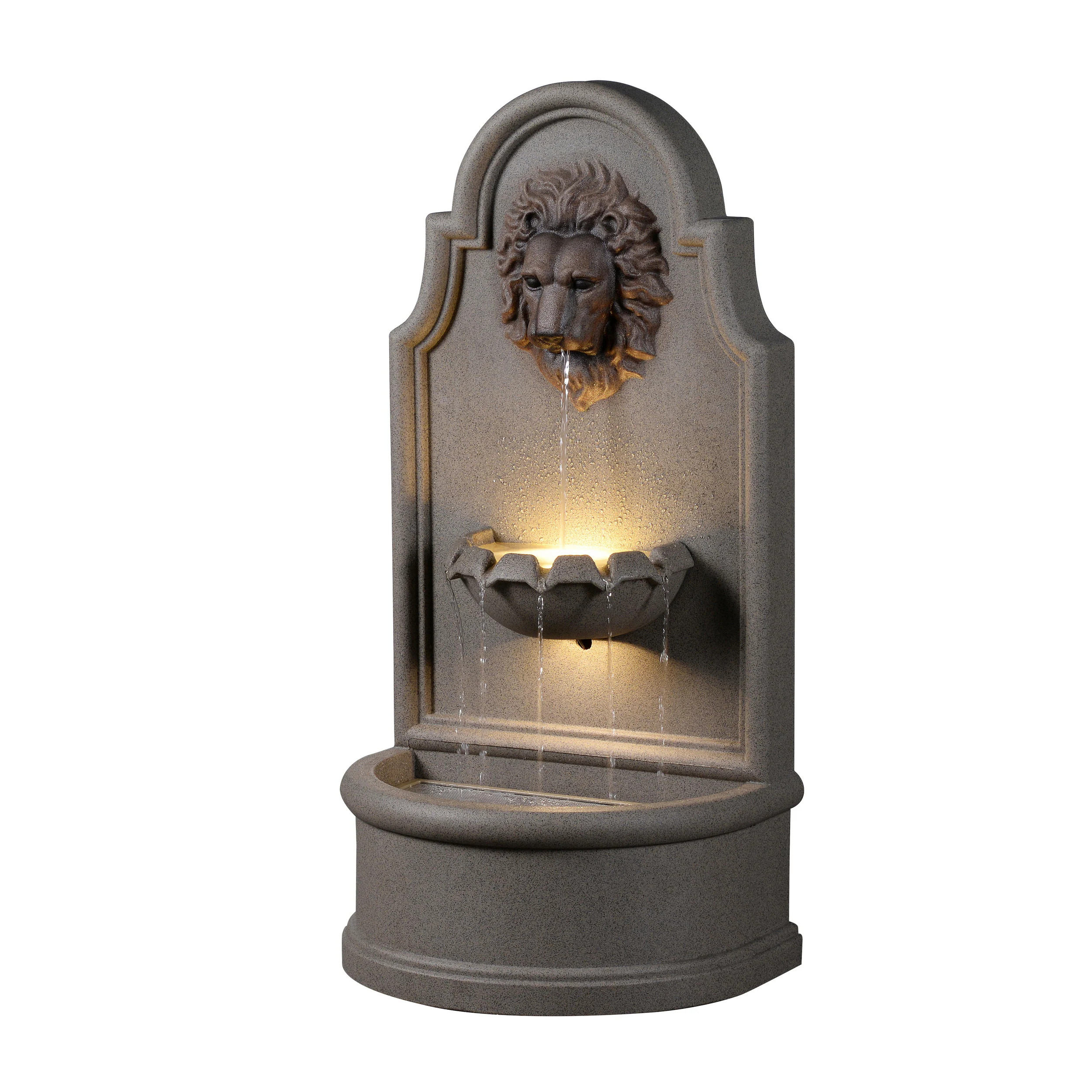 allen + roth 40-in H Plastic Electric Powered Wall Outdoor Fountain Pump Included in Gray | 16123 | Lowe's