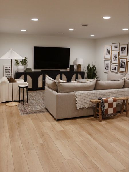Sneak peek at our basement and our new sectional! Linking as much as I can here. 
Family room
Living room
Tv room
Gallery wall
Area rug
Floor lamp

#LTKstyletip #LTKhome