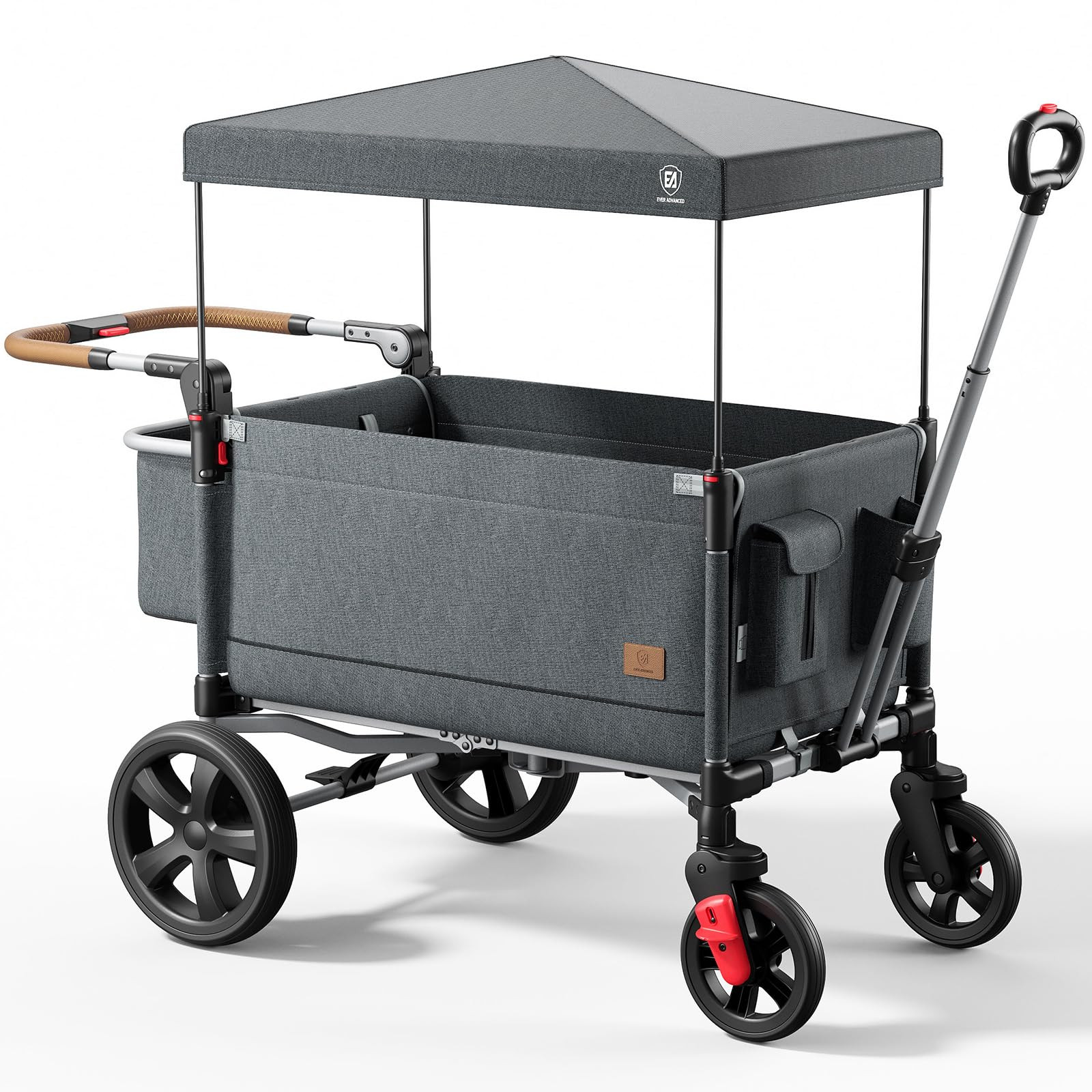 EVER ADVANCED Side-unzip Wagon Stroller for 2 Kids, Push Pull Stroller with Adjustable Handle, Ea... | Amazon (US)
