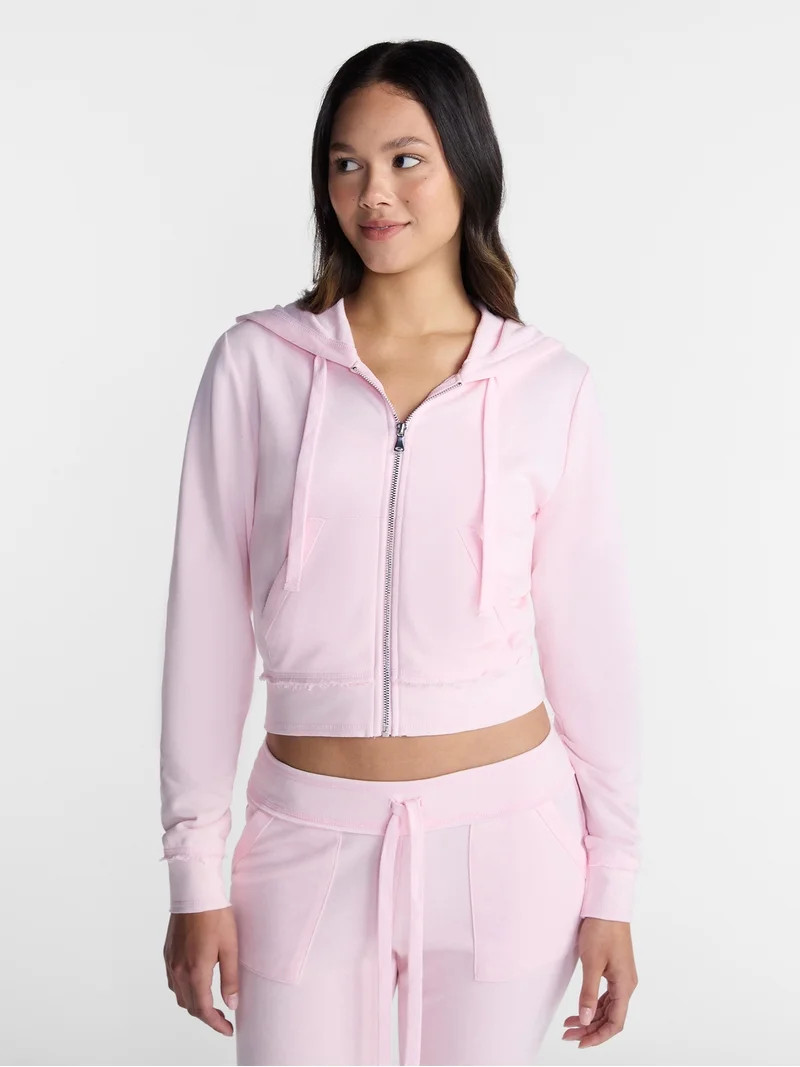 No Boundaries French Terry Zip-Up Hoodie Jacket, Women's Sizes XXS-XXL | Walmart (US)