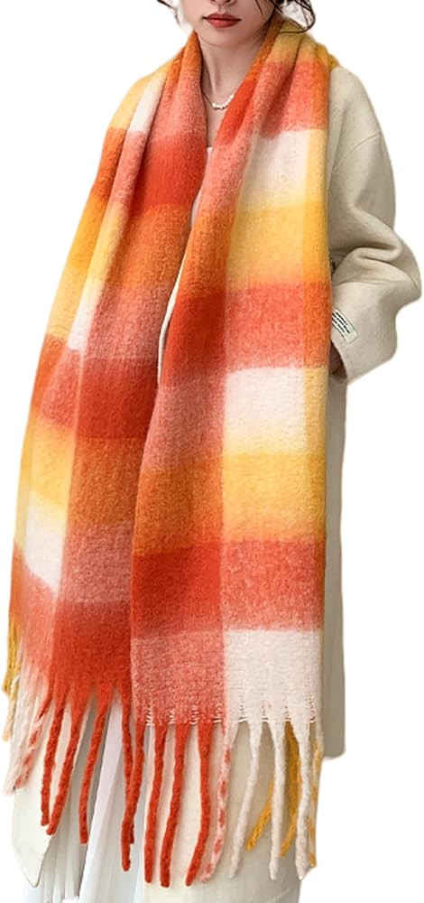 Wander Agio Winter Women Warm Scarf Long Shawl Large Scarves Cold Weather Thick Blanket Scarfs Co... | Amazon (US)