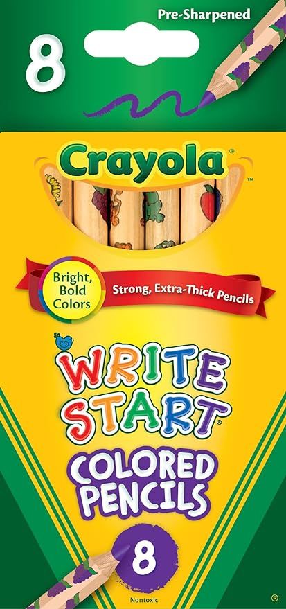 Crayola Write Start Colored Pencils, Classic Colors, 8 Count, Assorted (CYO684108) | Amazon (US)