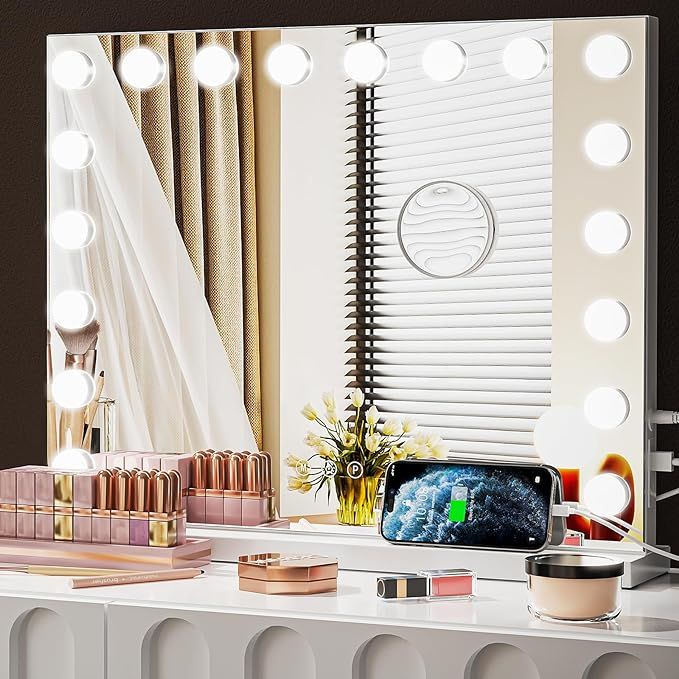 Uliyati Vanity Mirror with Lights,18 LED Bulbs,31"x 23" Large Hollywood Lighted Vanity Mirror wit... | Amazon (US)