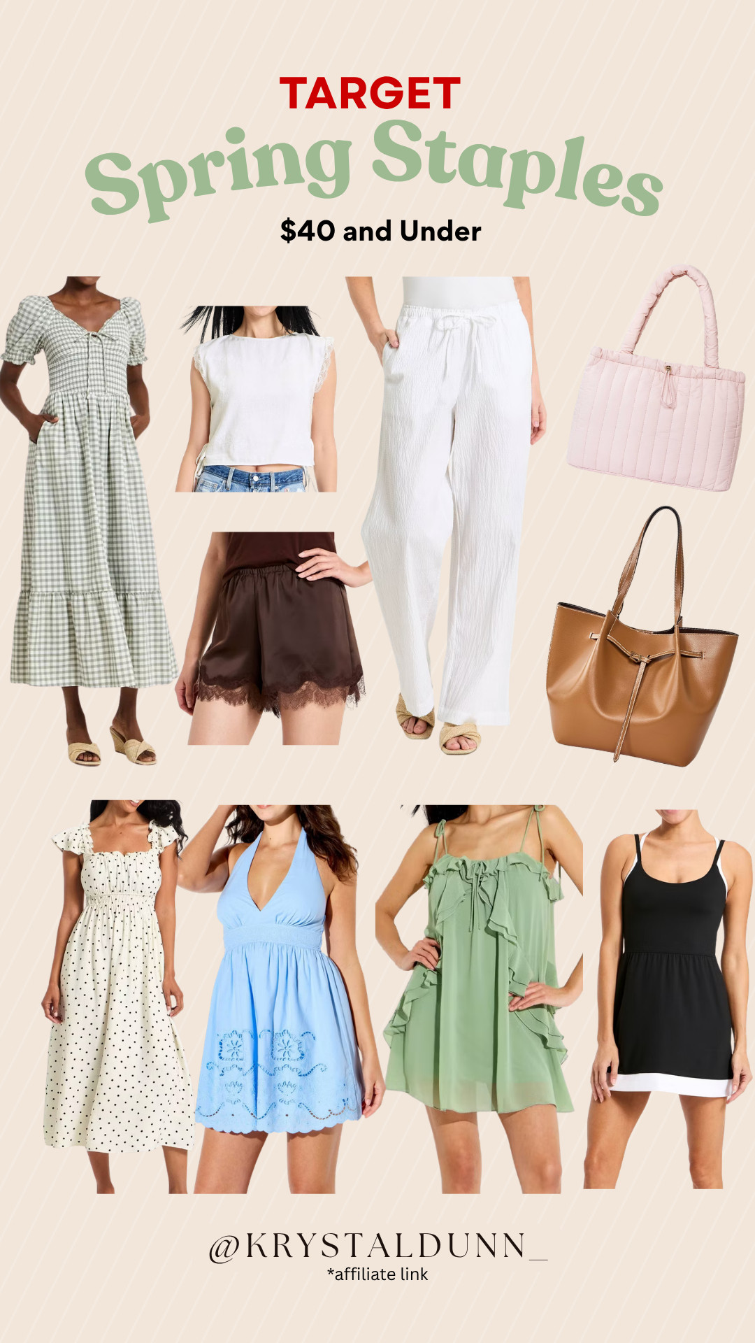 $40 and Under Spring Staples at Target💥 

#spring #spring2026 #summer #summer2026 #target #budgetfriendly #cute #summerdresses #purse #linen #silk  

 #LTKgrwm #LTKootd #LTKSaleAlert