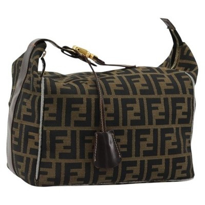 FENDI Zucca Canvas Vanity Pouch Brown Black gold Auth 111462 | eBay | eBay US