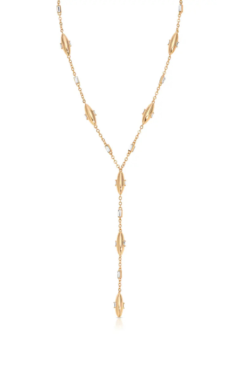 Ettika Baguette Cubic Zirconia Oval Dome Y-Necklace | Nordstrom | Nordstrom