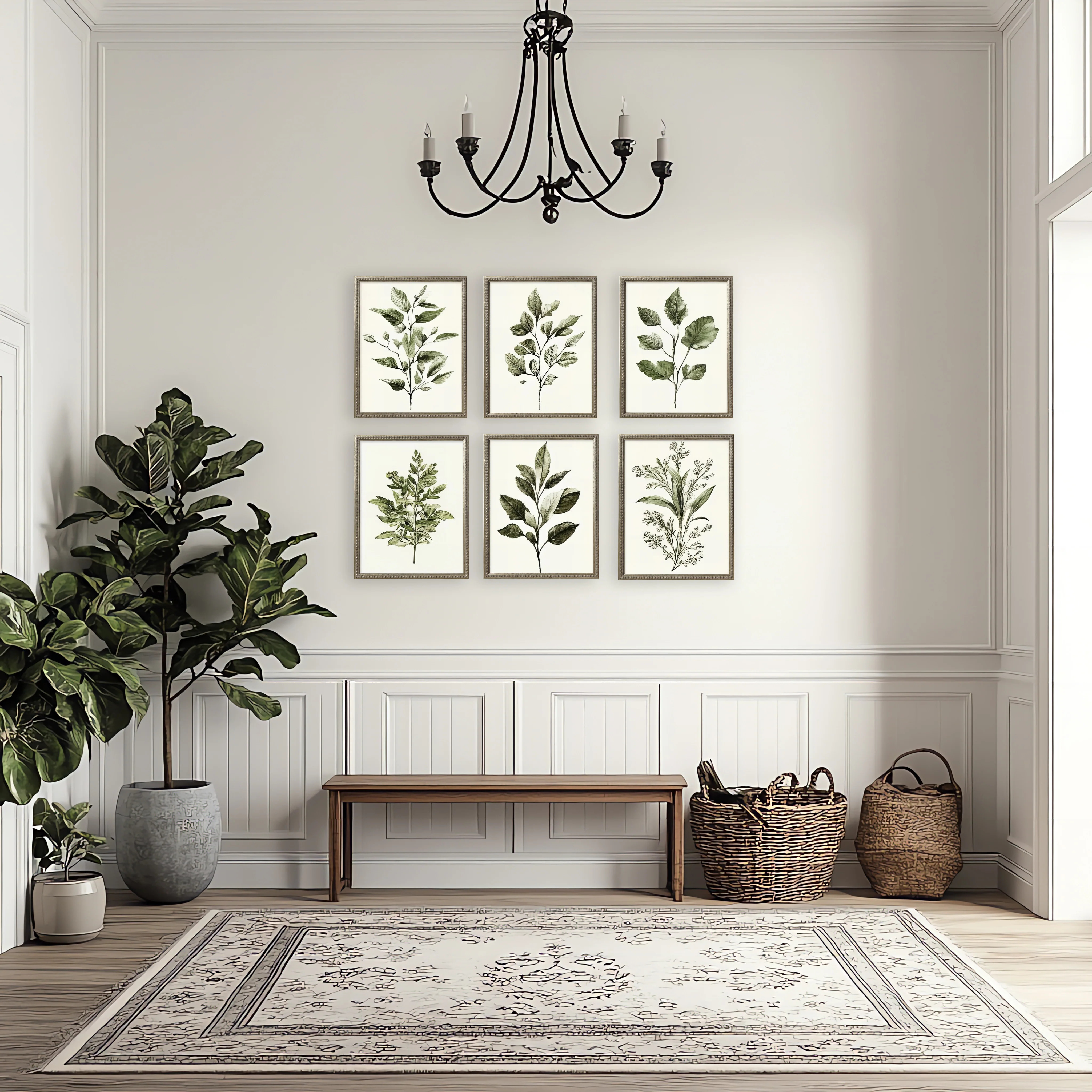 16x20 Green Botanicals set of 6 | Interior Delights