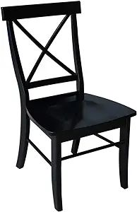 International Concepts Set of Two X-Back Dining Chair, Black | Amazon (US)