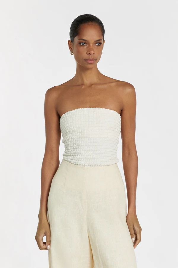 ALEX CREAM BANDEAU TOP | DISSH