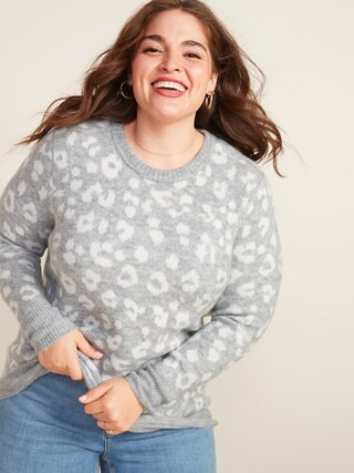 Cozy Leopard-Print Plus-Size Tunic Sweater | Old Navy (US)