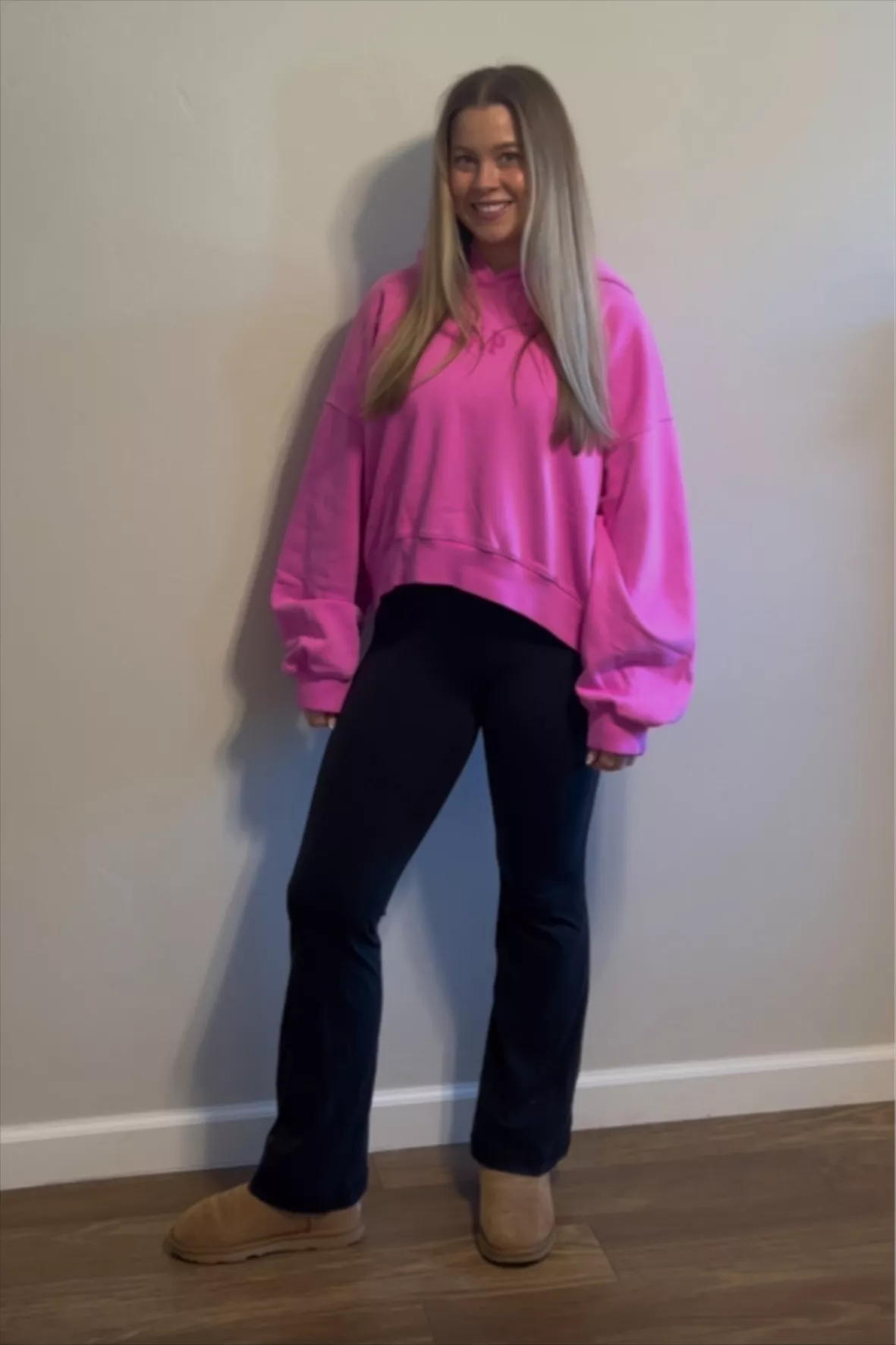 Pink/Victoria Secret extremely high waisted flare leggings