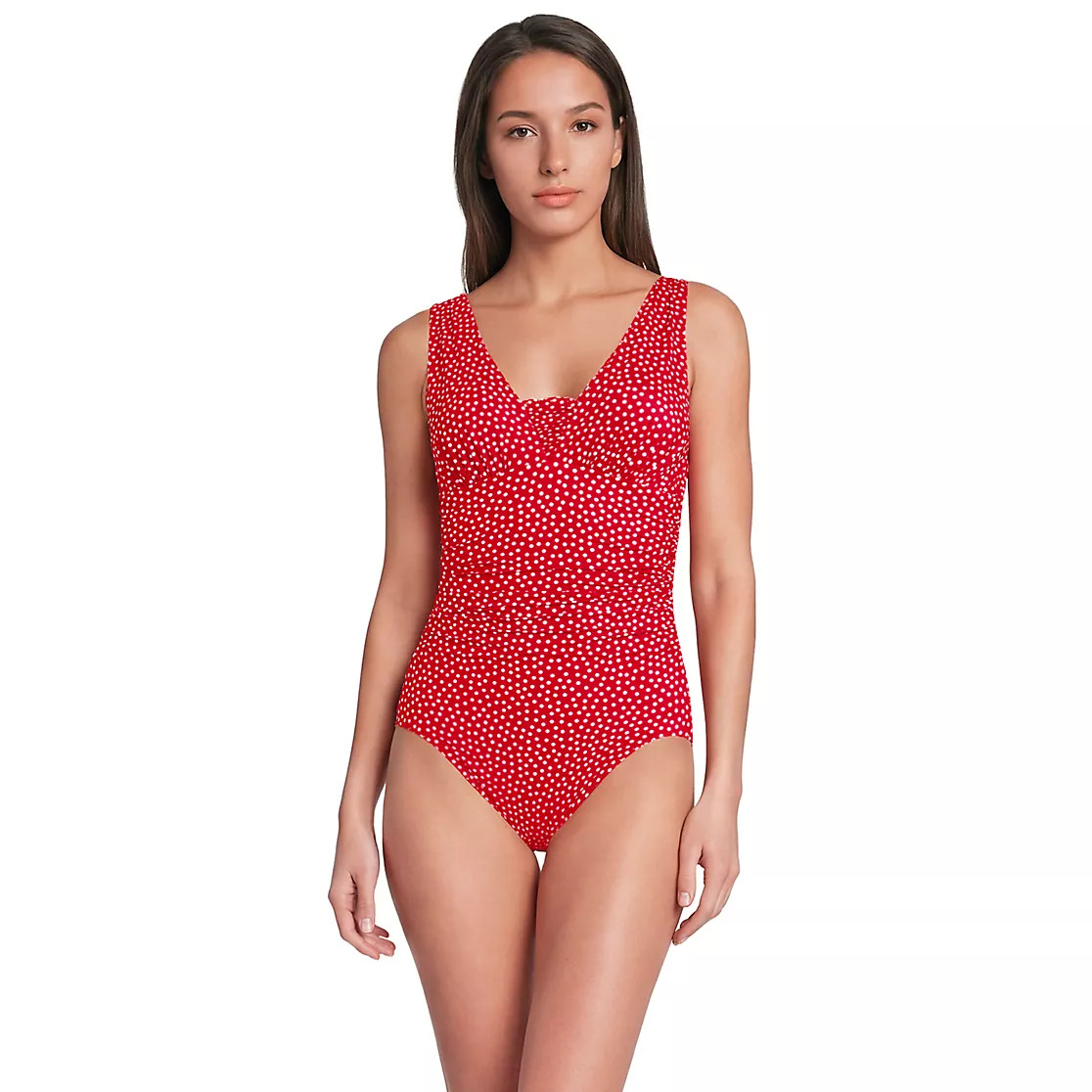 Women's New SlenderSuit Grecian Adjustable Low Leg One Piece | Lands' End (US)