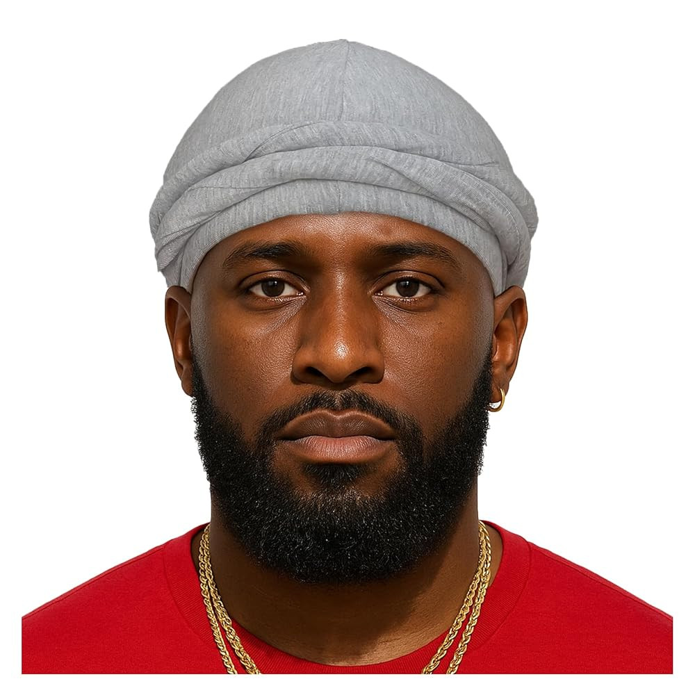 Upgraded Halo Turban Durag for Men &Women, Pre-Tied Skull Cap, Hair Loss Hat Silk-Lined Headwraps... | Amazon (US)