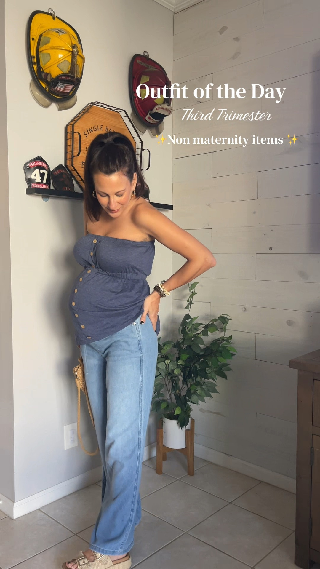 Easy outfit that can be worn through all stages of pregnancy and beyond ✨ these pants are less than $20! #denim #jeans 

#LTKBump #LTKBeauty #LTKSaleAlert
