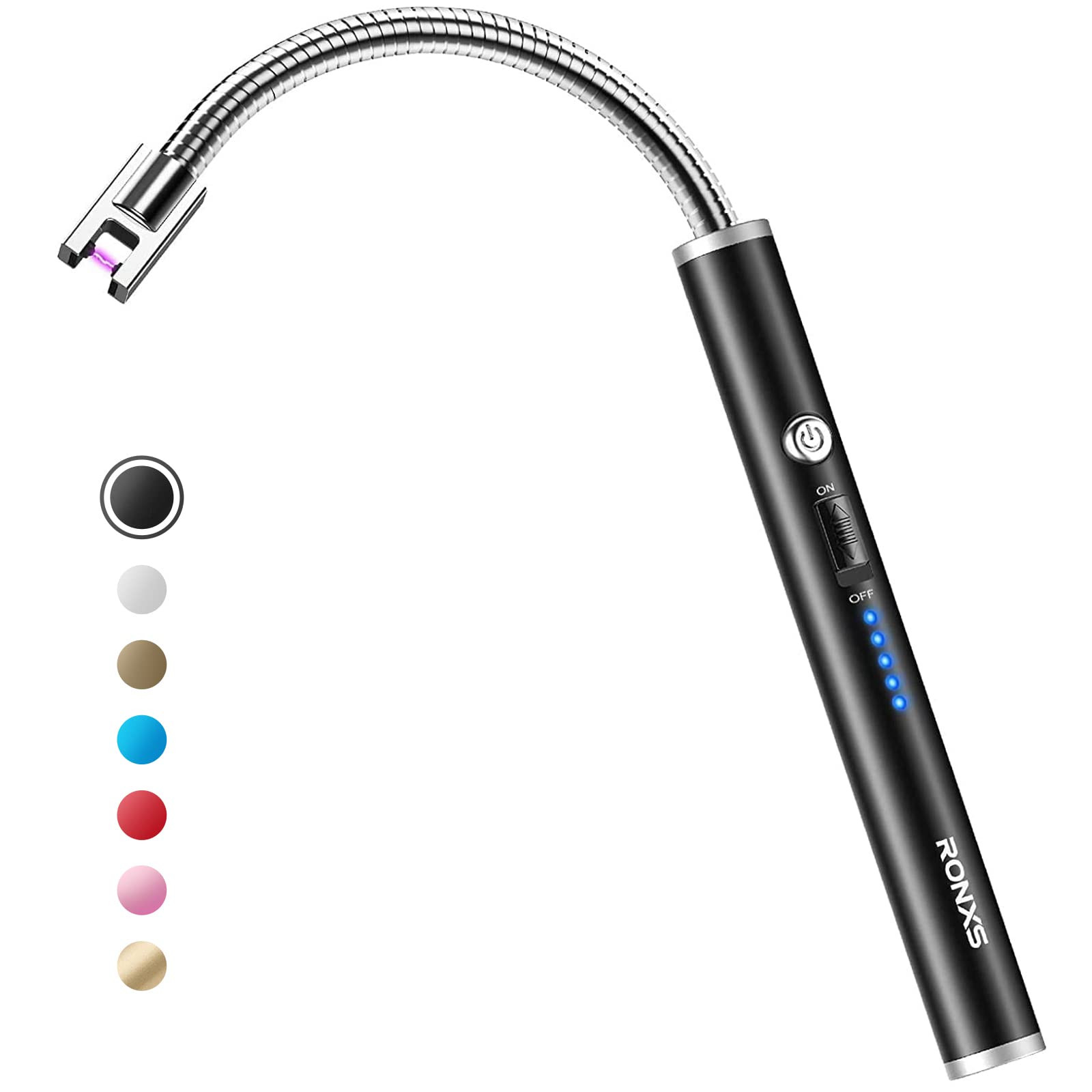 RONXS Lighter Electric Lighter Rechargeable Arc USB Candle Lighters with LED Battery Display, Flexib | Amazon (US)