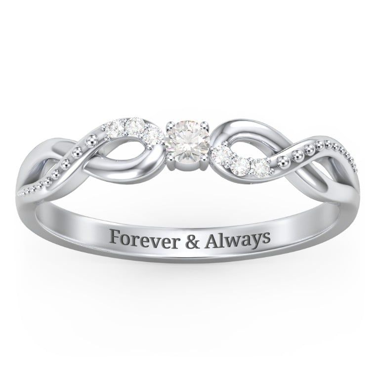 Double Infinity Gemstone Ring with Accents | Jewlr