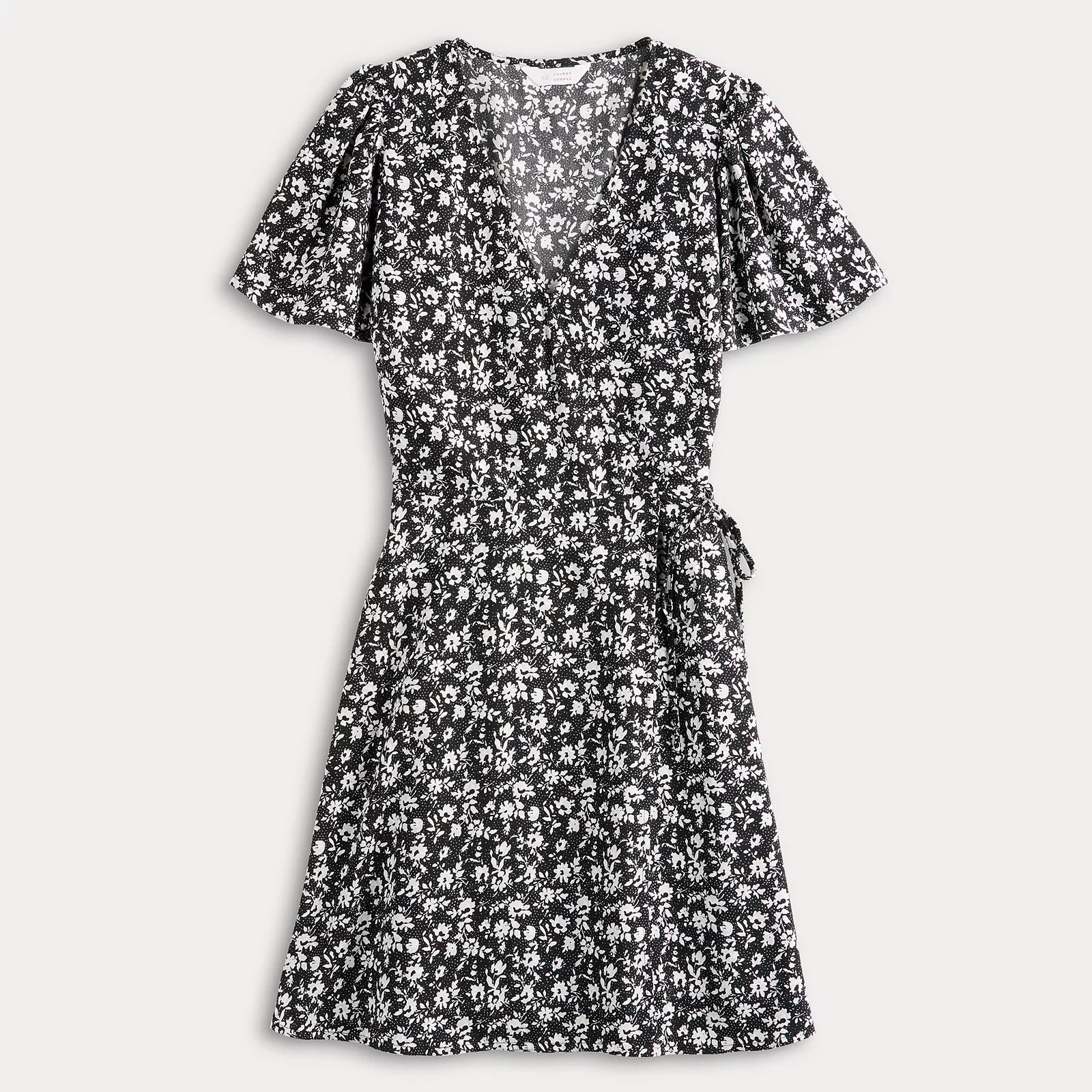 Women's LC Lauren Conrad Modern Surplice Wrap Bell Sleeve Mini Dress | Kohl's