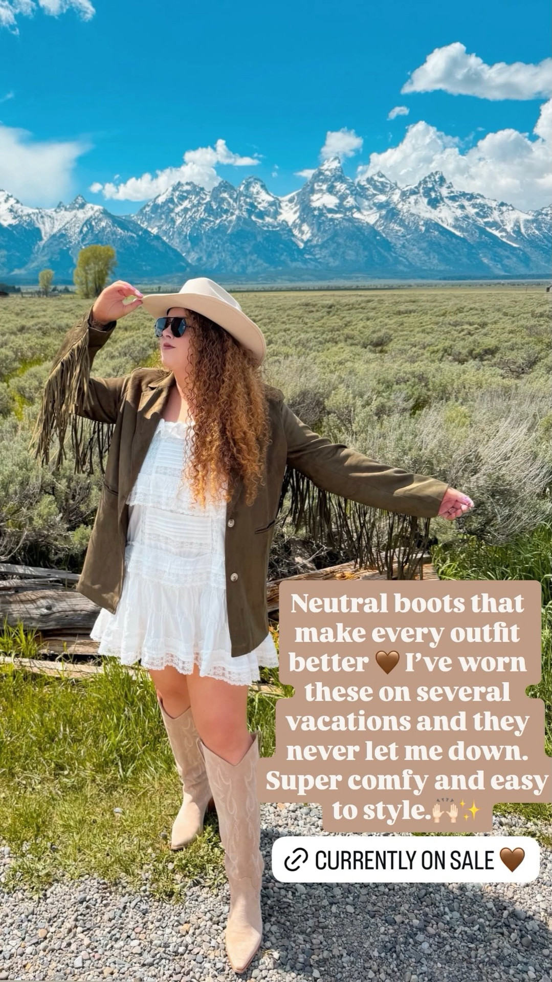 Neutral boots that make every outfit better 🤎 I’ve worn these on several vacations and they never let me down. Super comfy and easy to style.🙌🏻✨ beige cowgirl boots | western spring outfit | country concert outfit | spring concert look | rodeo outfit ideas | stagecoach outfit inspo | festival western style | boho western vibe | neutral cowboy boots | comfy concert shoes | spring event outfit | outdoor concert outfit | Nashville style inspo | western chic look | ranch inspired style | desert festival outfit | girls trip outfit | vacation outfit idea | travel friendly boots | all day comfortable shoes | spring date night outfit | southern style fashion | western glam outfit | country girl aesthetic | boot scootin outfit | spring fair outfit | rodeo chic | neutral spring staples | capsule wardrobe western | everyday cowgirl style | timeless western boots | amazon fashion western | affordable cowboy boots | spring break outfit | outdoor wedding guest western | boho country outfit

#LTKSpringSale #LTKootd #LTKdayinmylife